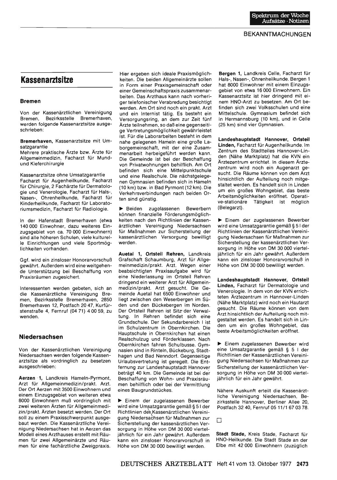 Vorschauseite 1: Kassenarztsitze