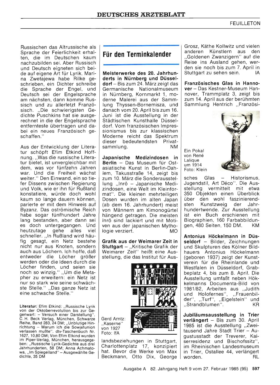 Vorschauseite 1: Grafik aus der Weimarer Zeit in Stuttgart