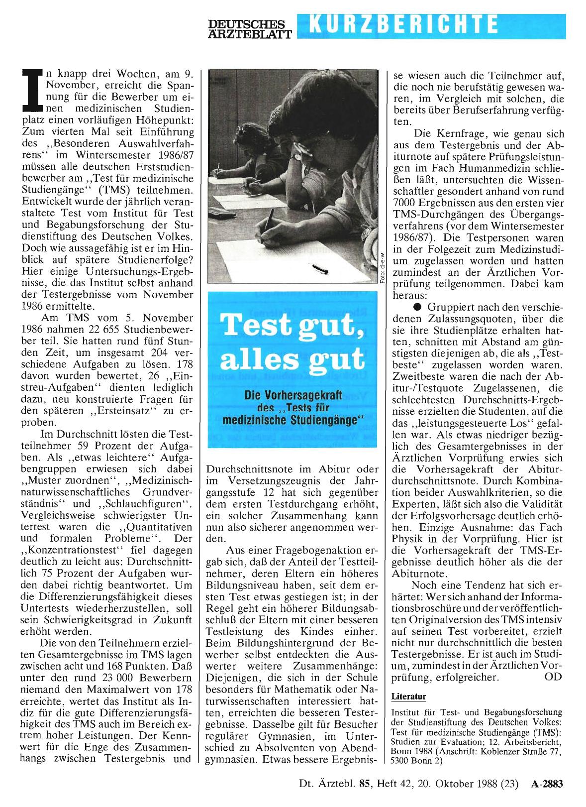 Vorschauseite 1: Test gut, alles gut