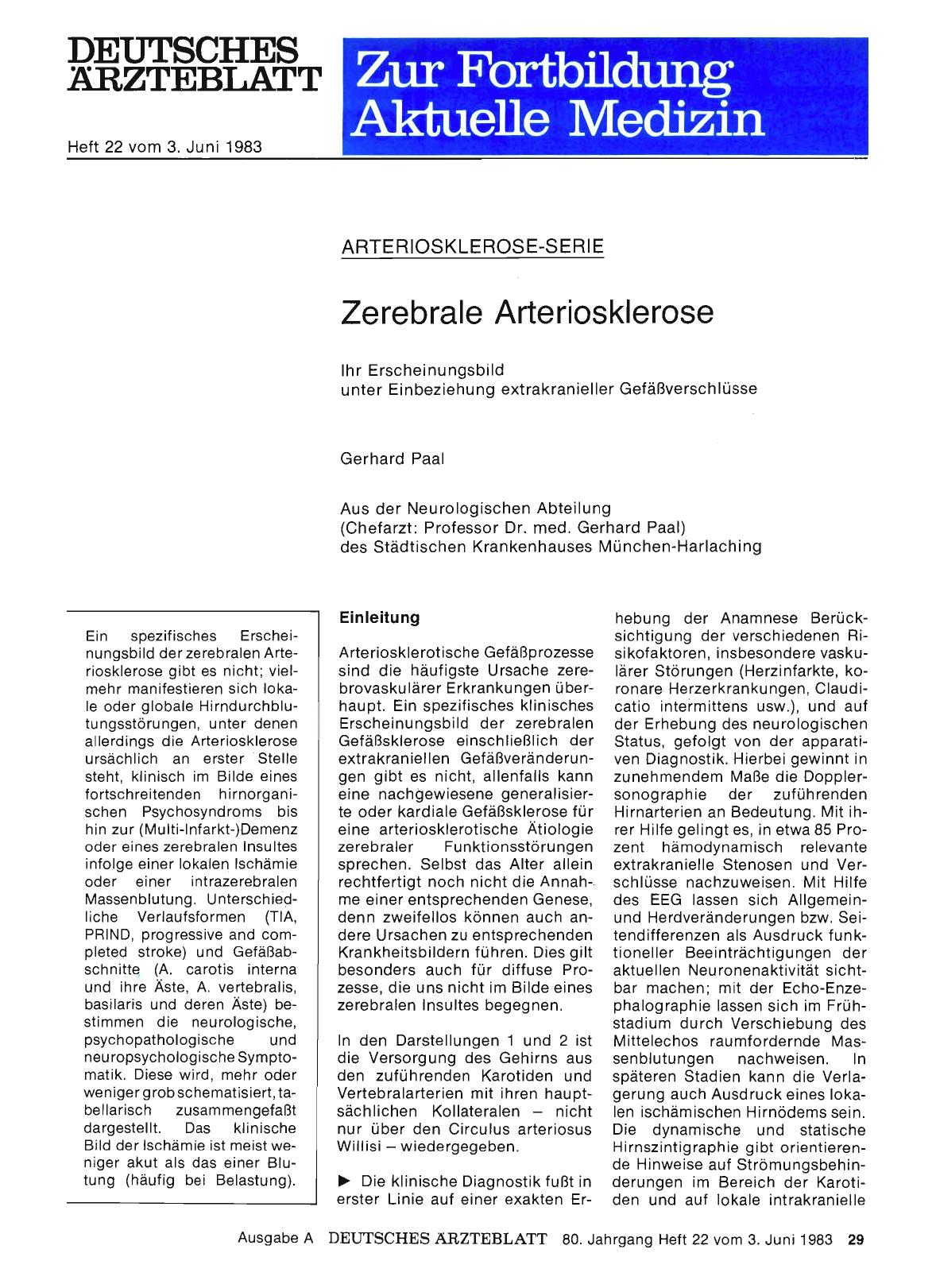 Vorschauseite 1: Zerebrale Arteriosklerose