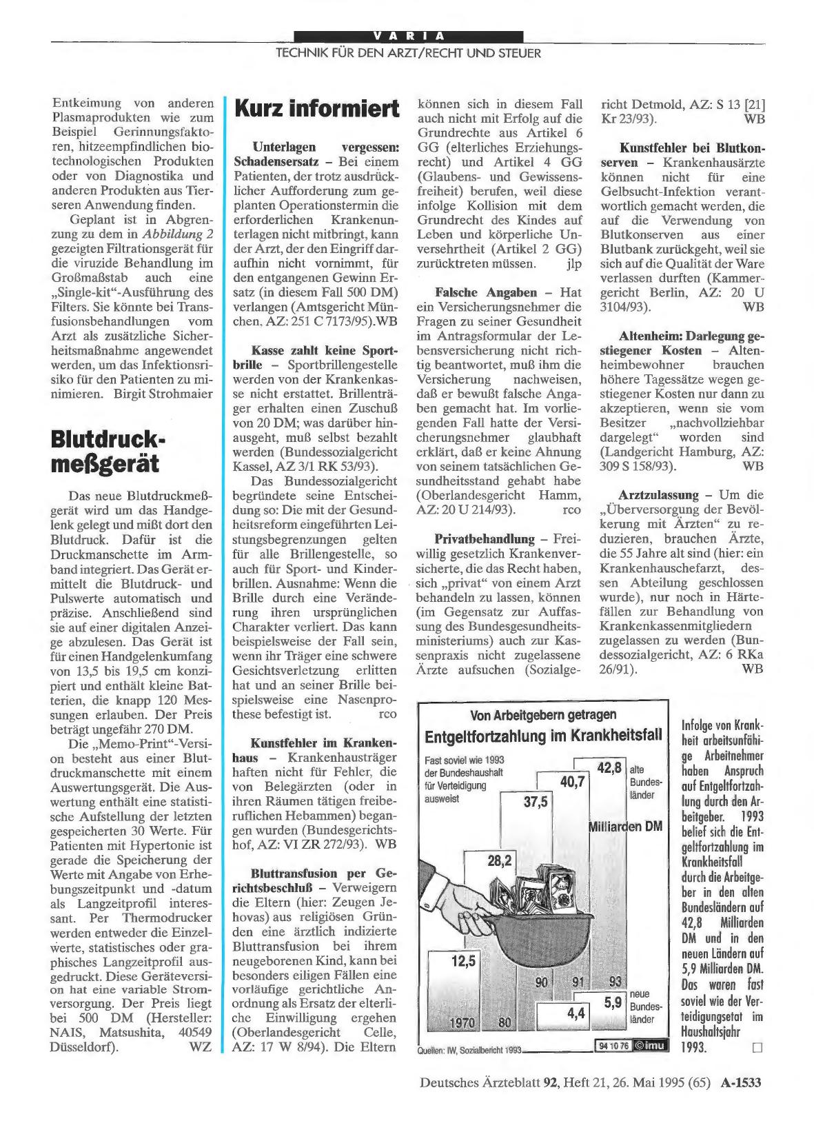 Vorschauseite 1: Von Arbeitgebern getragen Entgeltfortzahlung im Krankheitsfall