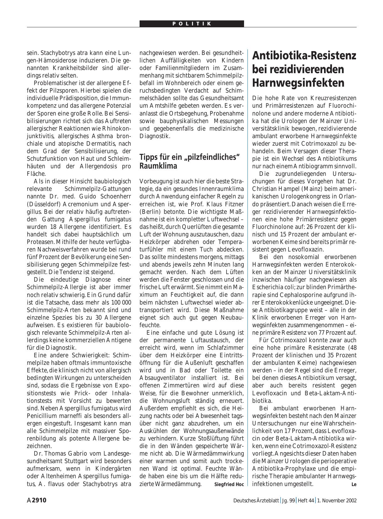 Vorschauseite 1: Antibiotika-Resistenz bei rezidivierenden Harnwegsinfekten