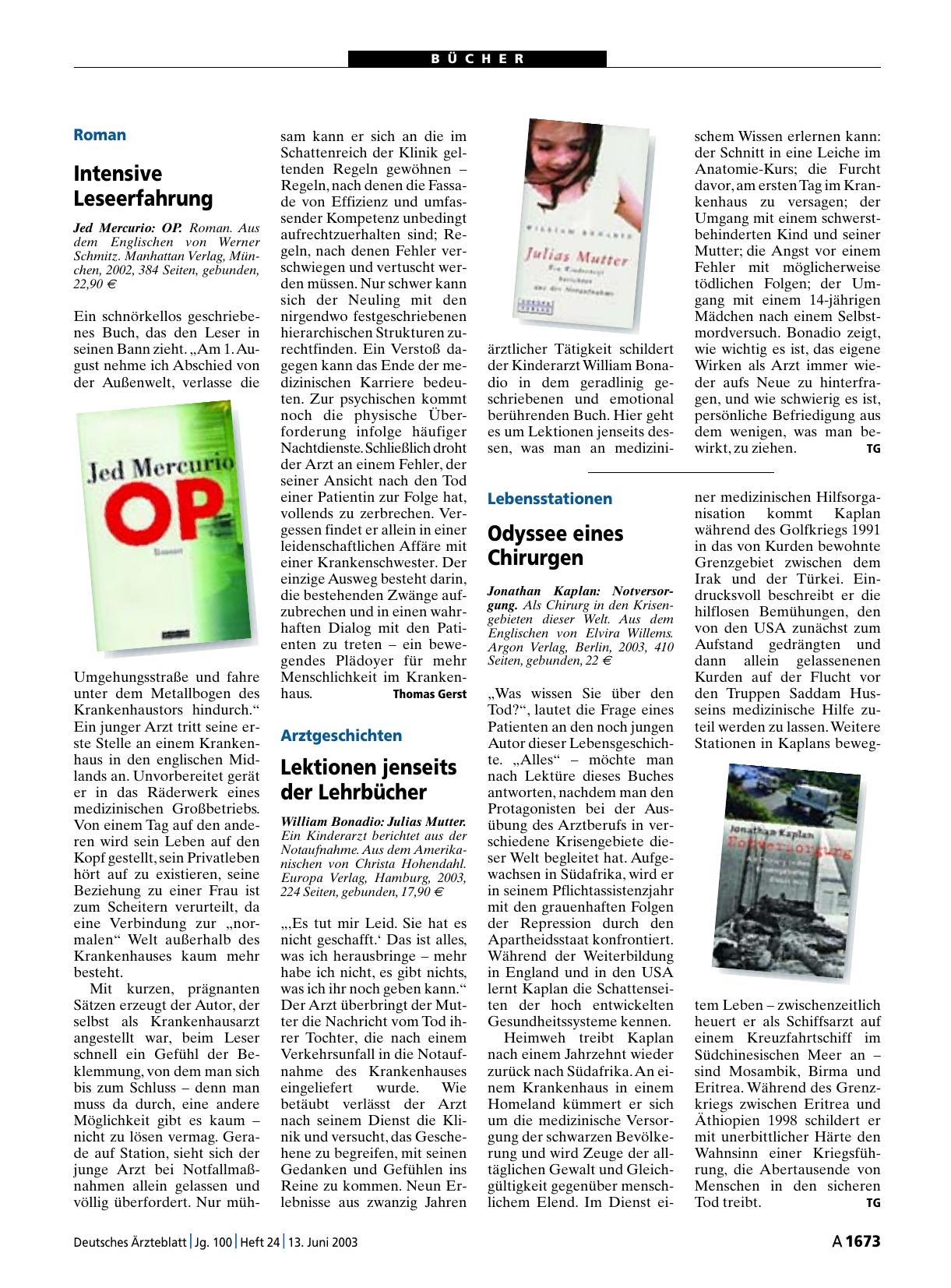 Vorschauseite 1: Julias Mutter. Ein Kinderarzt berichtet aus der Notaufnahme