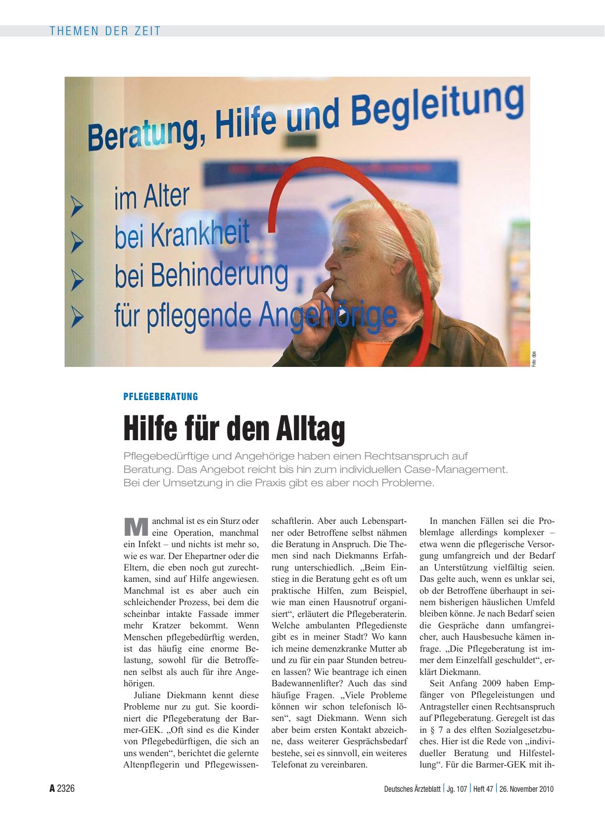 Vorschauseite 1: Pflegeberatung: Hilfe für den Alltag