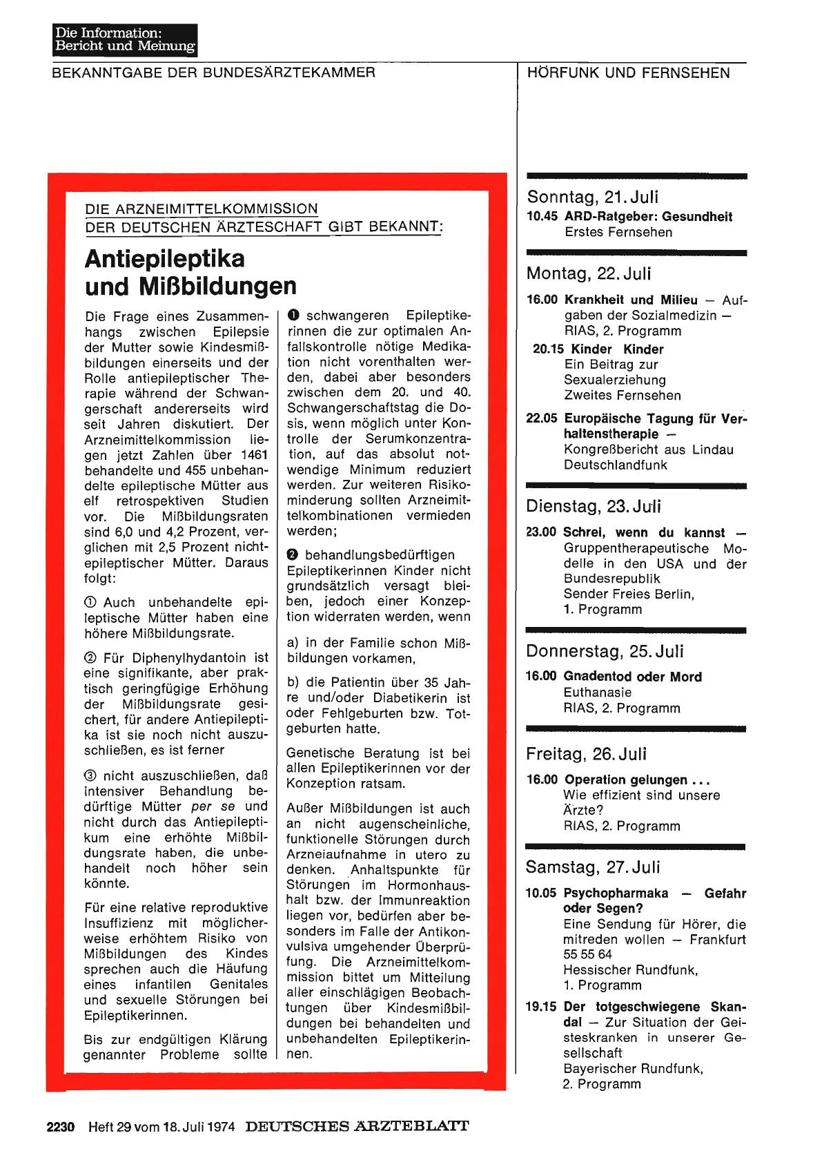 Vorschauseite 1: Antiepileptika und Mißbildungen