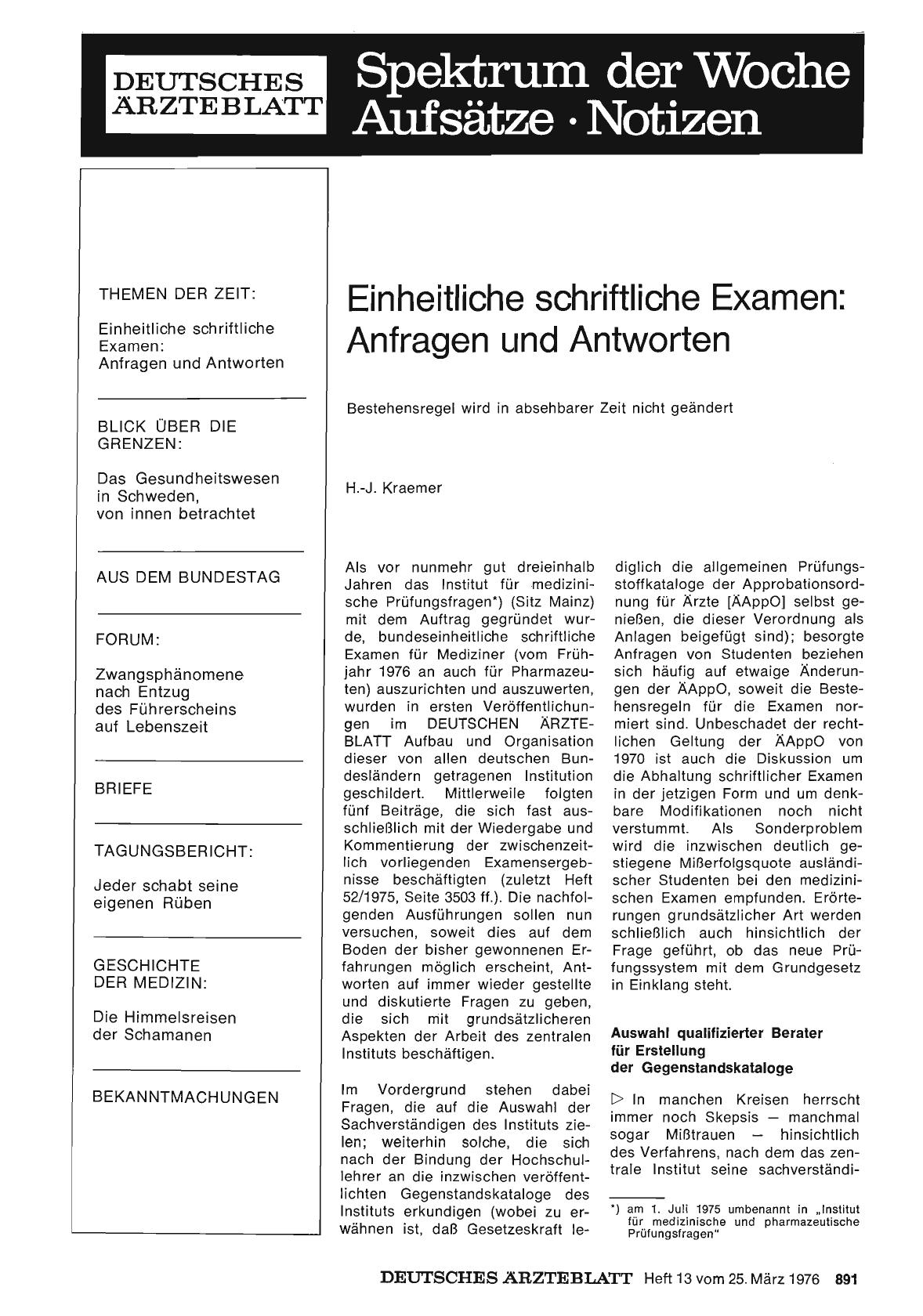 Vorschauseite 1: Einheitliche schriftliche Examen: Anfragen und Antworten