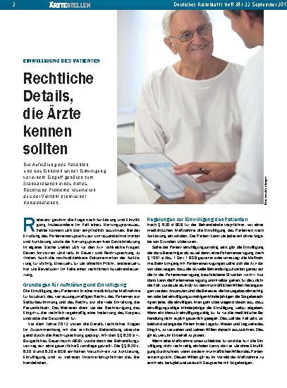 Vorschauseite 1: Einwilligung des Patienten: Rechtliche Details, die Ärzte kennen sollten