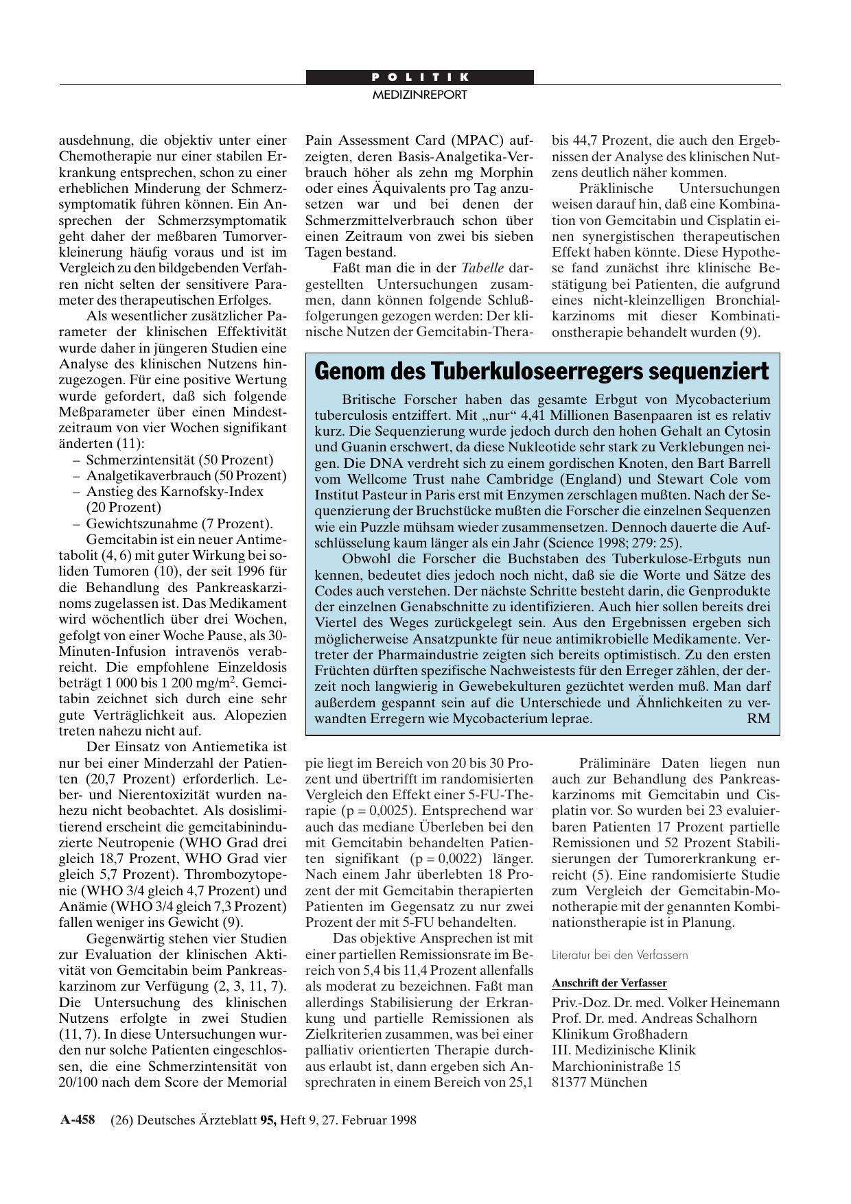 Vorschauseite 1: Genom des Tuberkuloseerregers sequenziert