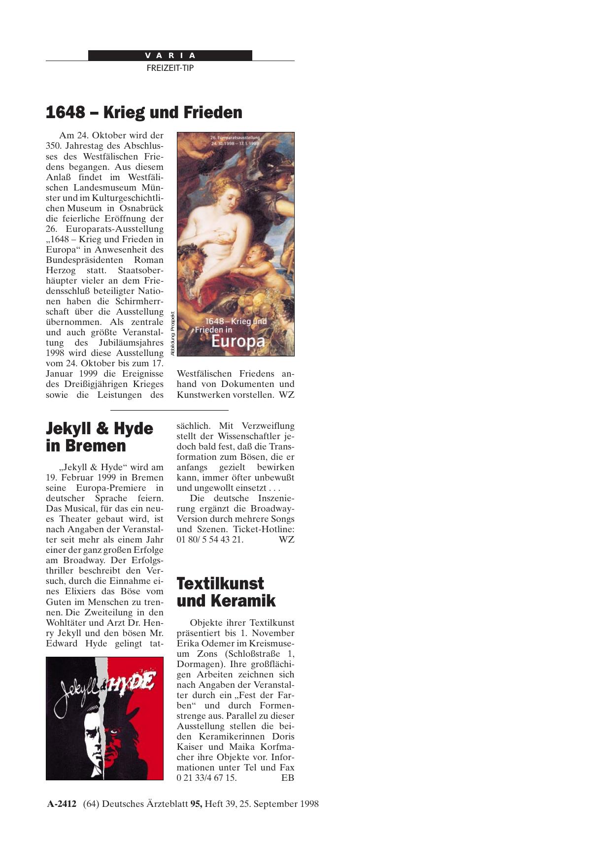 Vorschauseite 1: Jekyll & Hyde in Bremen