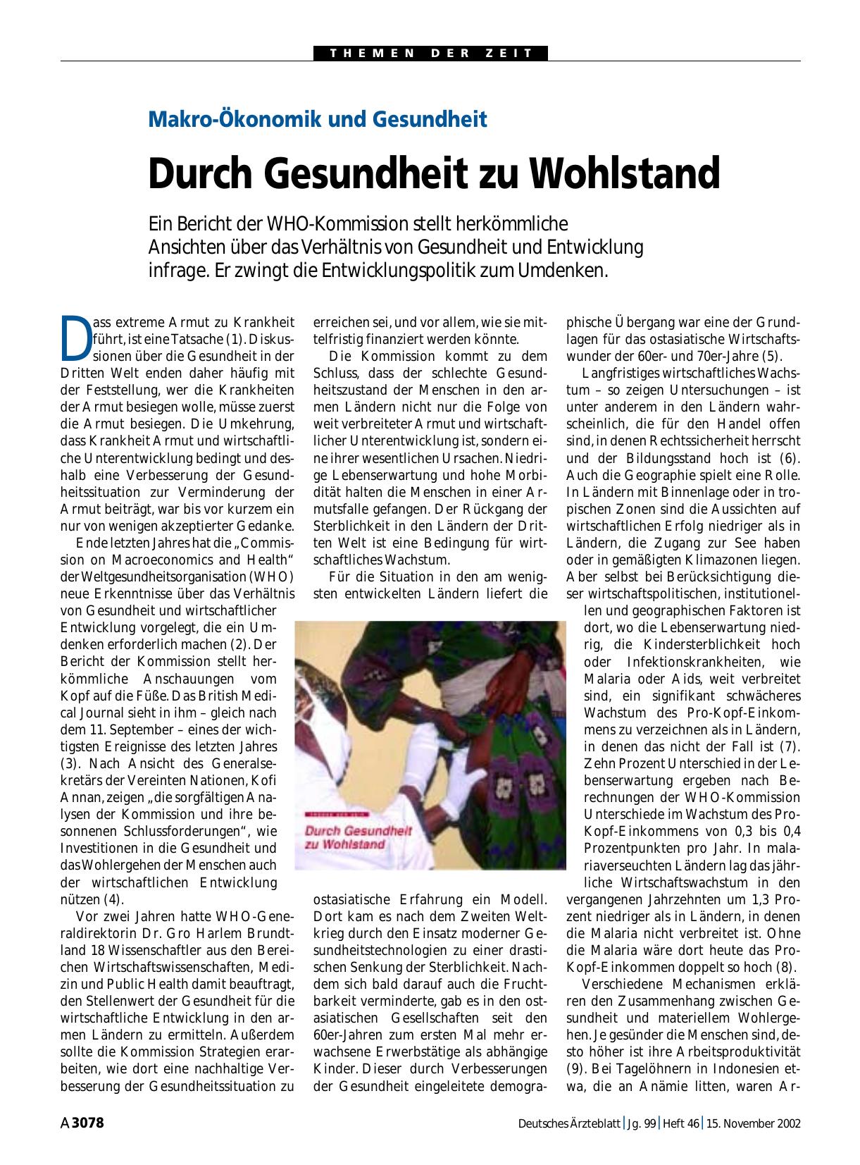 Vorschauseite 1: Makro-Ökonomik und Gesundheit: Durch Gesundheit zu Wohlstand