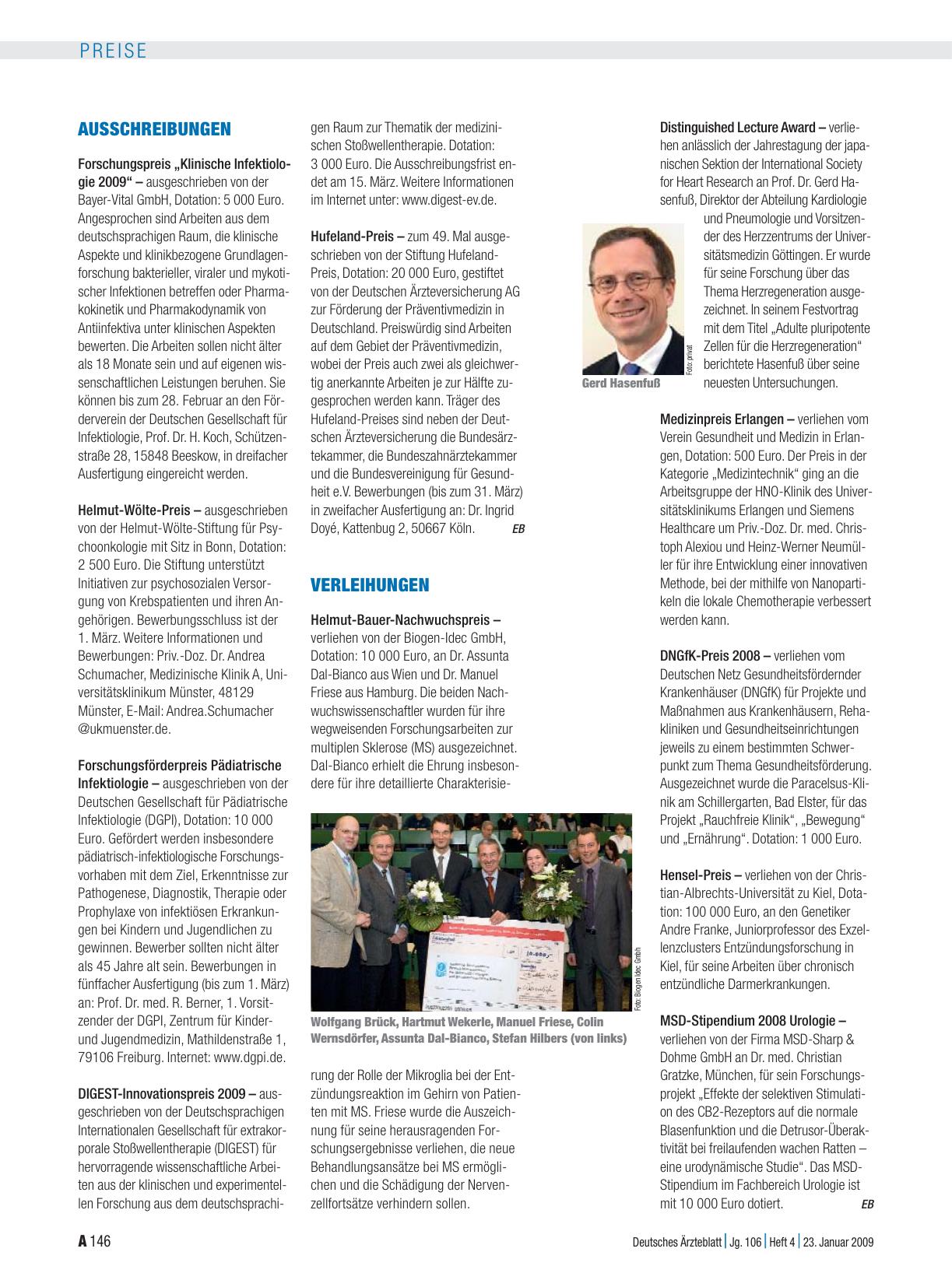 Vorschauseite 1: Verleihungen