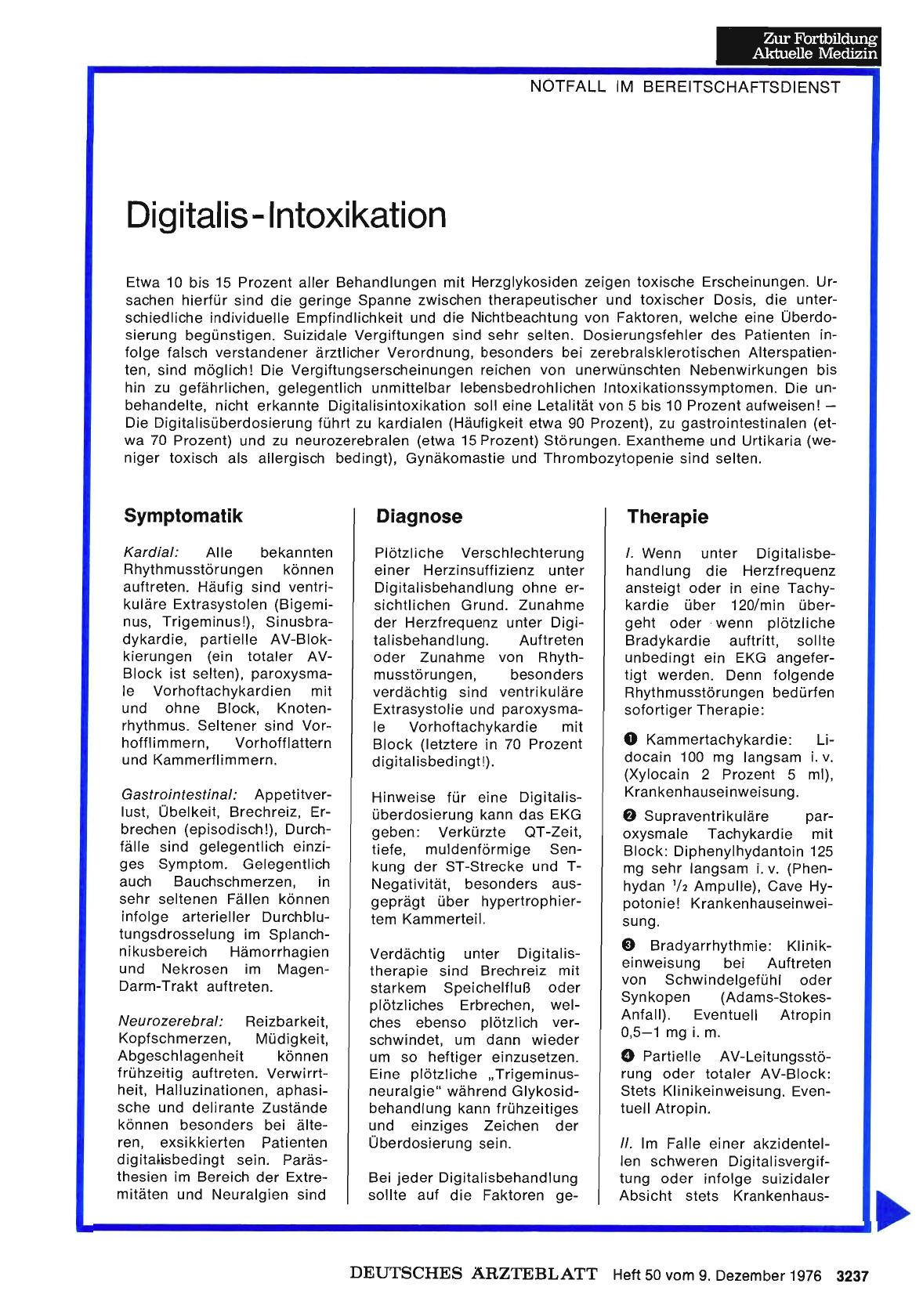 Vorschauseite 1: Digitalis-Intoxikation