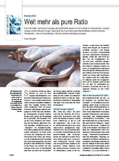 Vorschauseite 1: Medizinethik: Weit mehr als pure Ratio