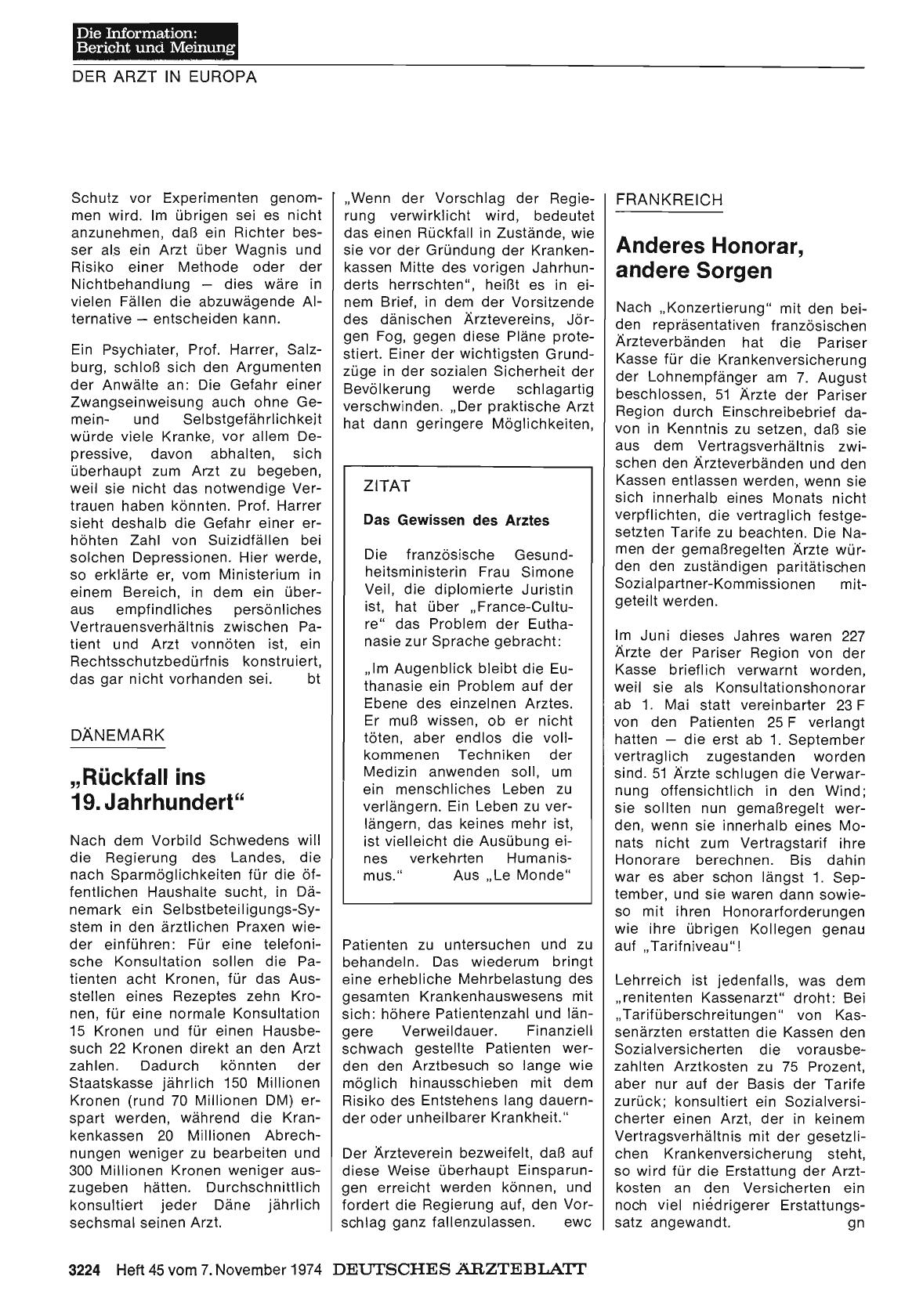 Vorschauseite 1: Frankreich: Anderes Honorar, andere Sorgen