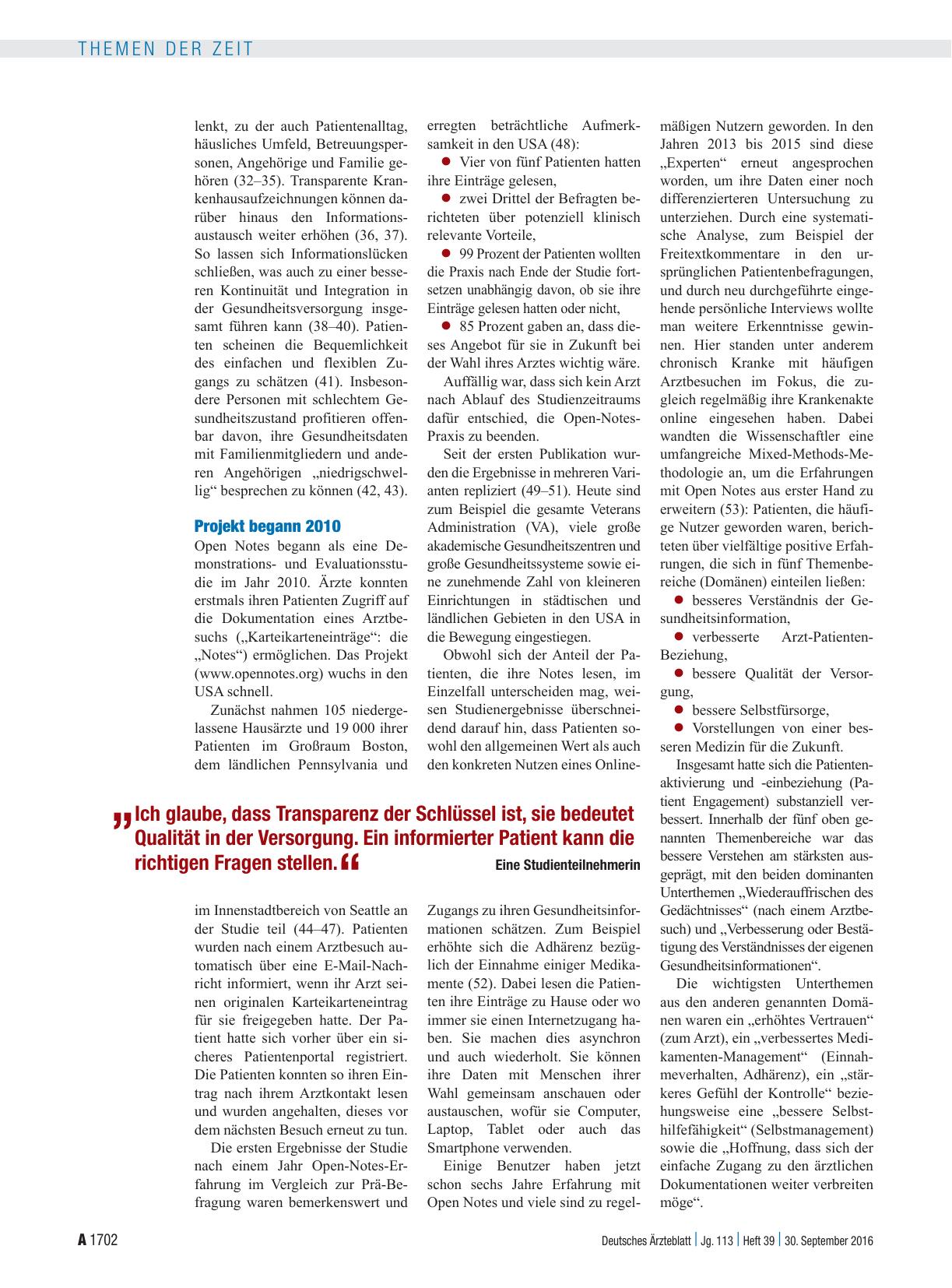 Vorschauseite 2: Open Notes: Transparenz in der Arzt-Patienten-Kommunikation