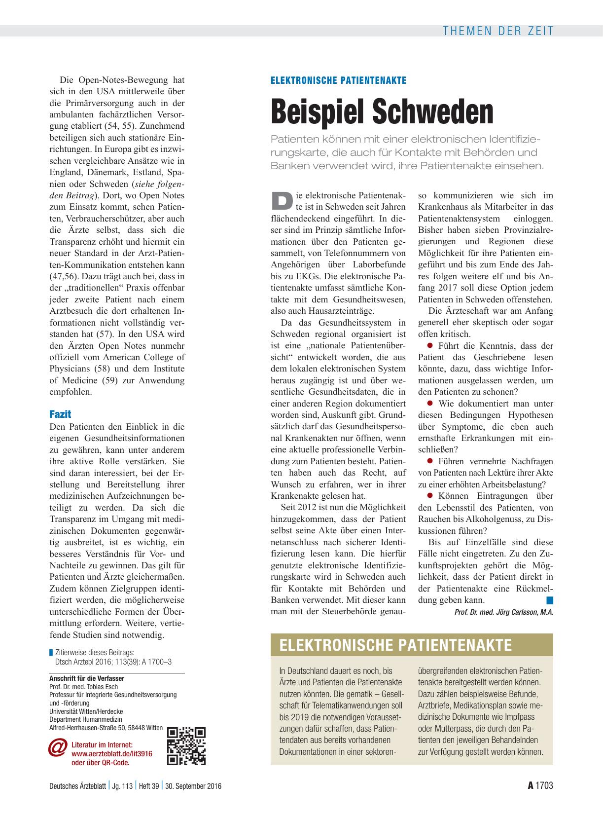 Vorschauseite 3: Open Notes: Transparenz in der Arzt-Patienten-Kommunikation