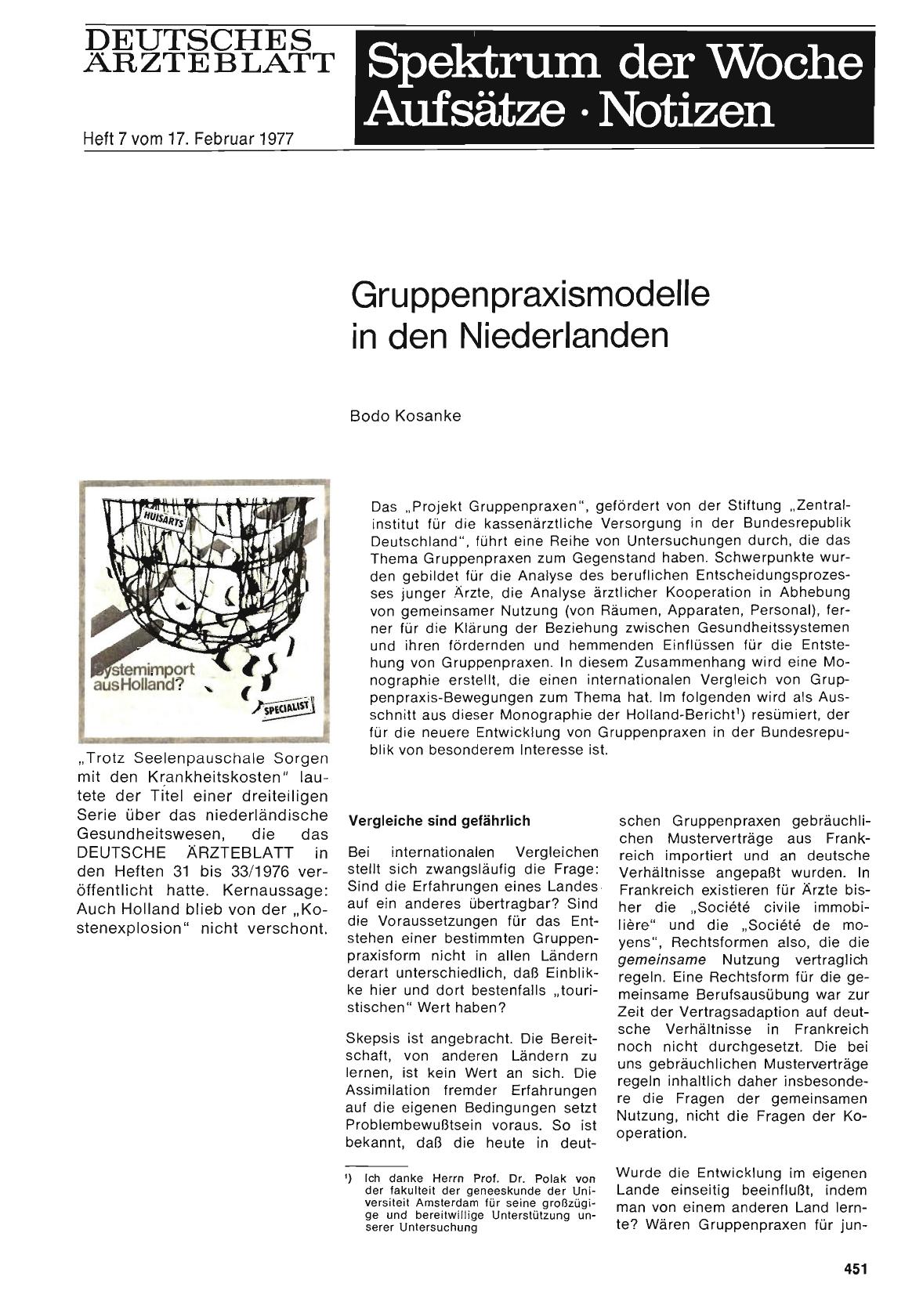 Vorschauseite 1: Gruppenpraxismodelle in den Niederlanden