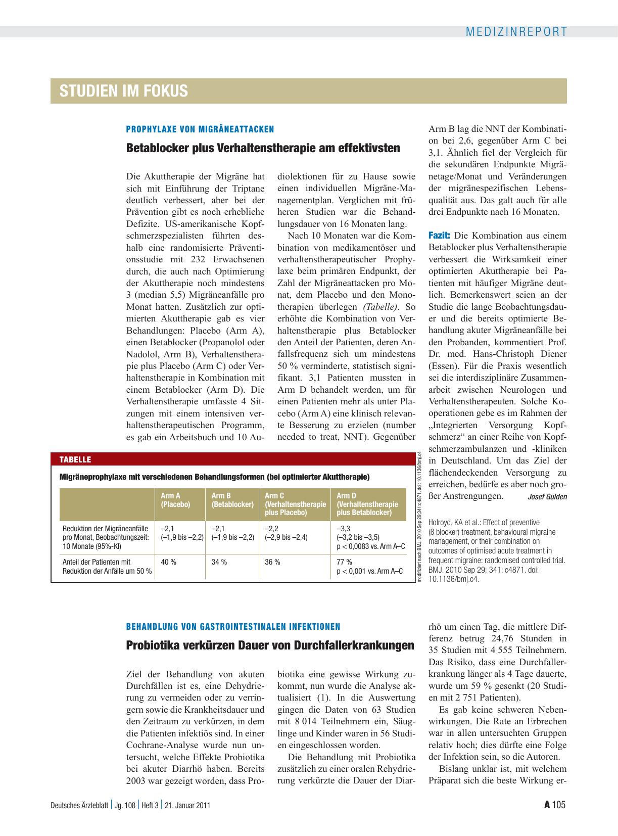 Vorschauseite 1: Behandlung von Gastrointestinalen Infektionen: Probiotika verkürzen Dauer von Durchfallerkrankungen