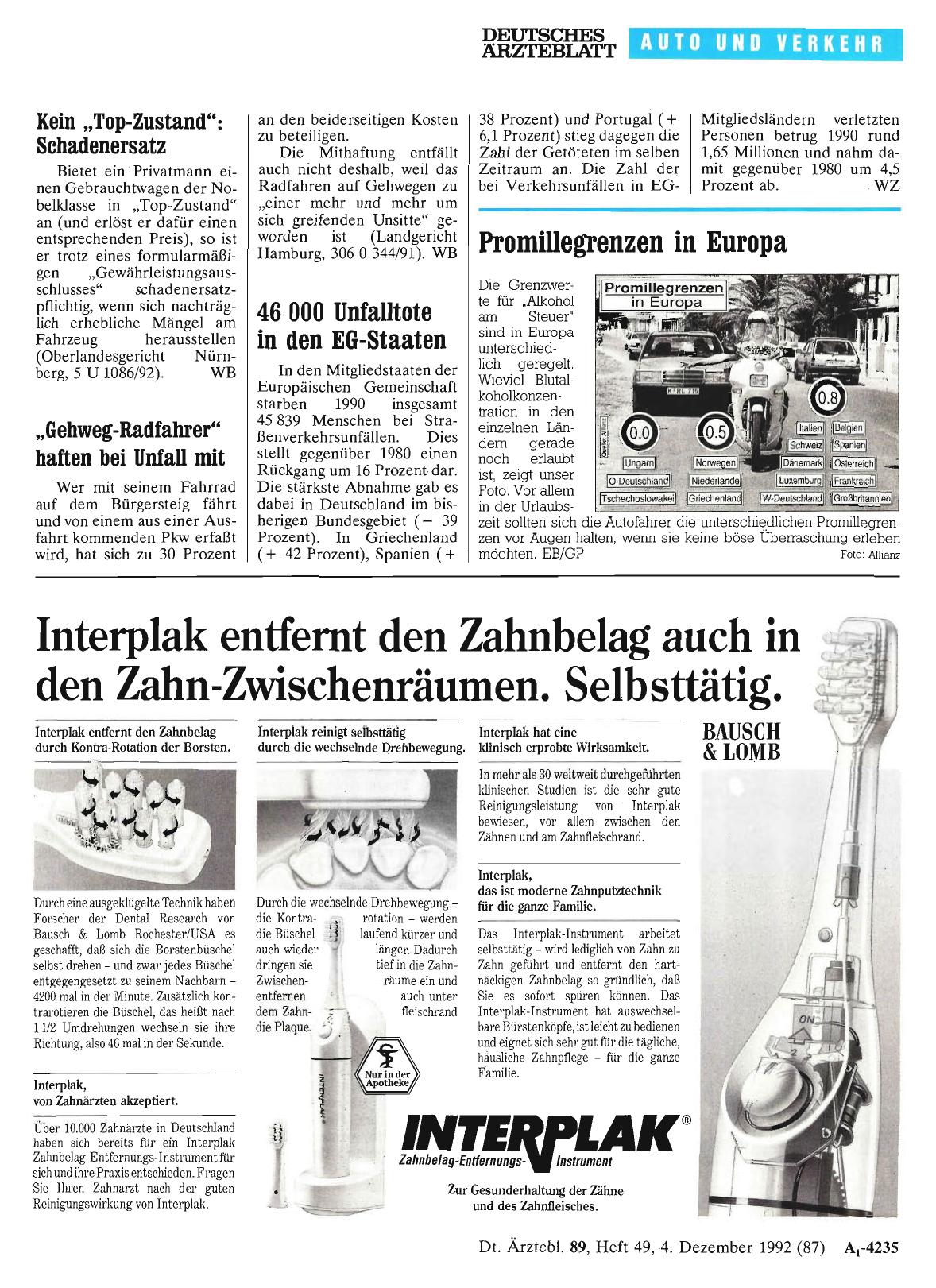 Vorschauseite 1: 46 000 Unfalltote in den EG-Staaten