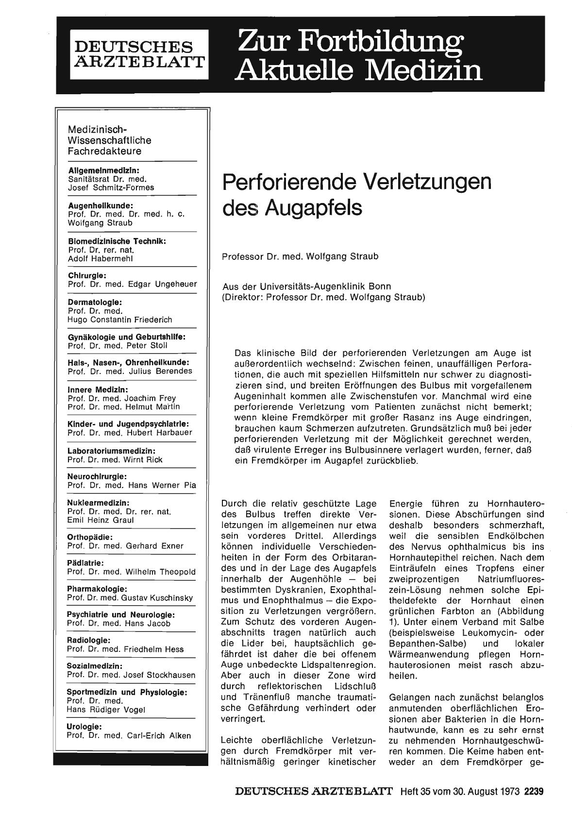 Vorschauseite 1: Perforierende Verletzungen des Augapfels