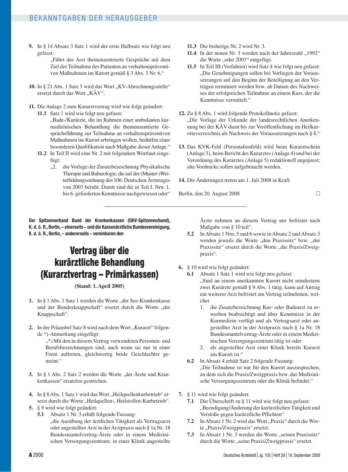 Vorschauseite 1: Der Spitzenverband Bund der Krankenkassen (GKV-Spitzenverband), K. d. ö. R. , Berlin, – einerseits – und die Kassenärztliche Bundesvereinigung, K. d. ö. R. , Berlin, – andererseit…