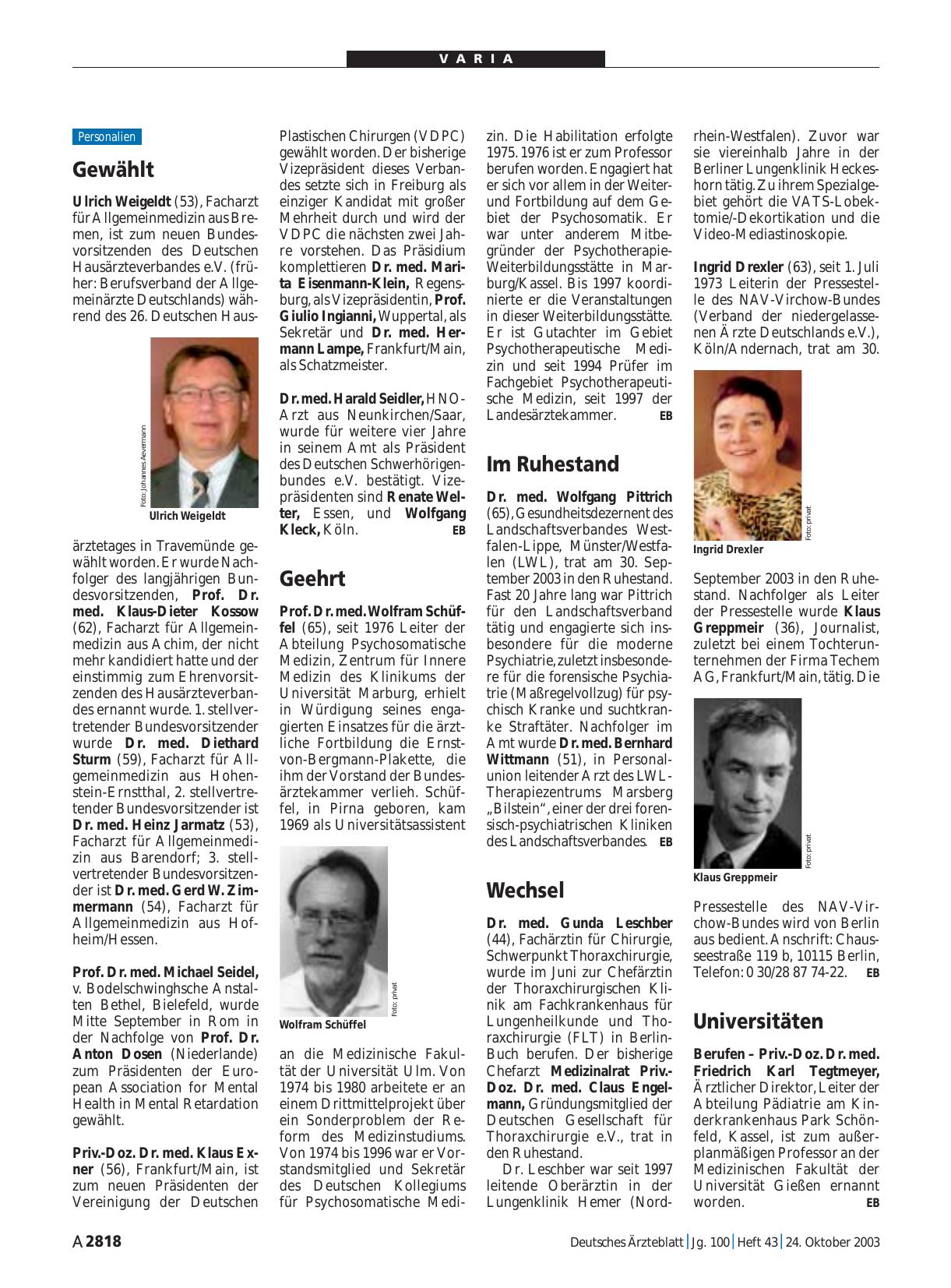 Vorschauseite 1: Universitäten