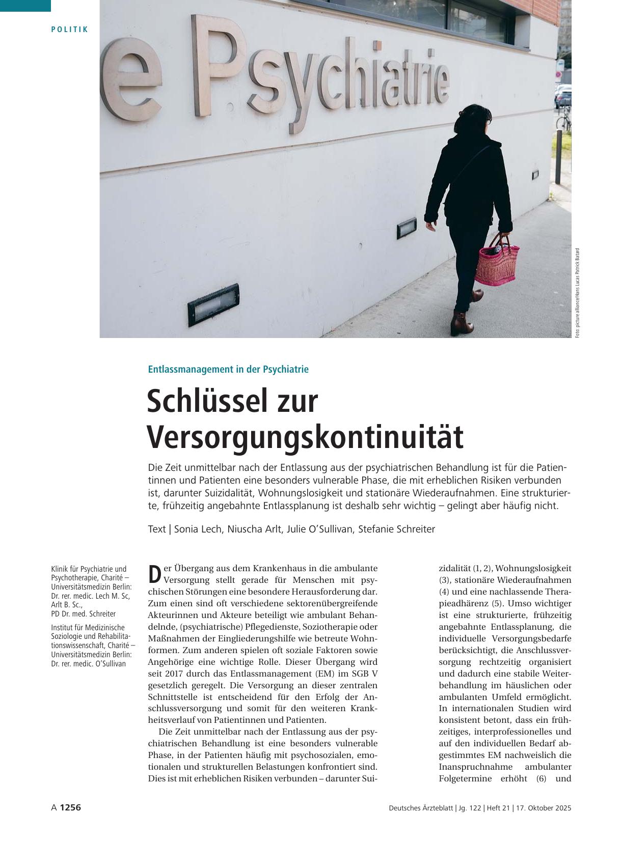 Vorschauseite 1: Entlassmanagement in der Psychiatrie: Schlüssel zur Versorgungskontinuität