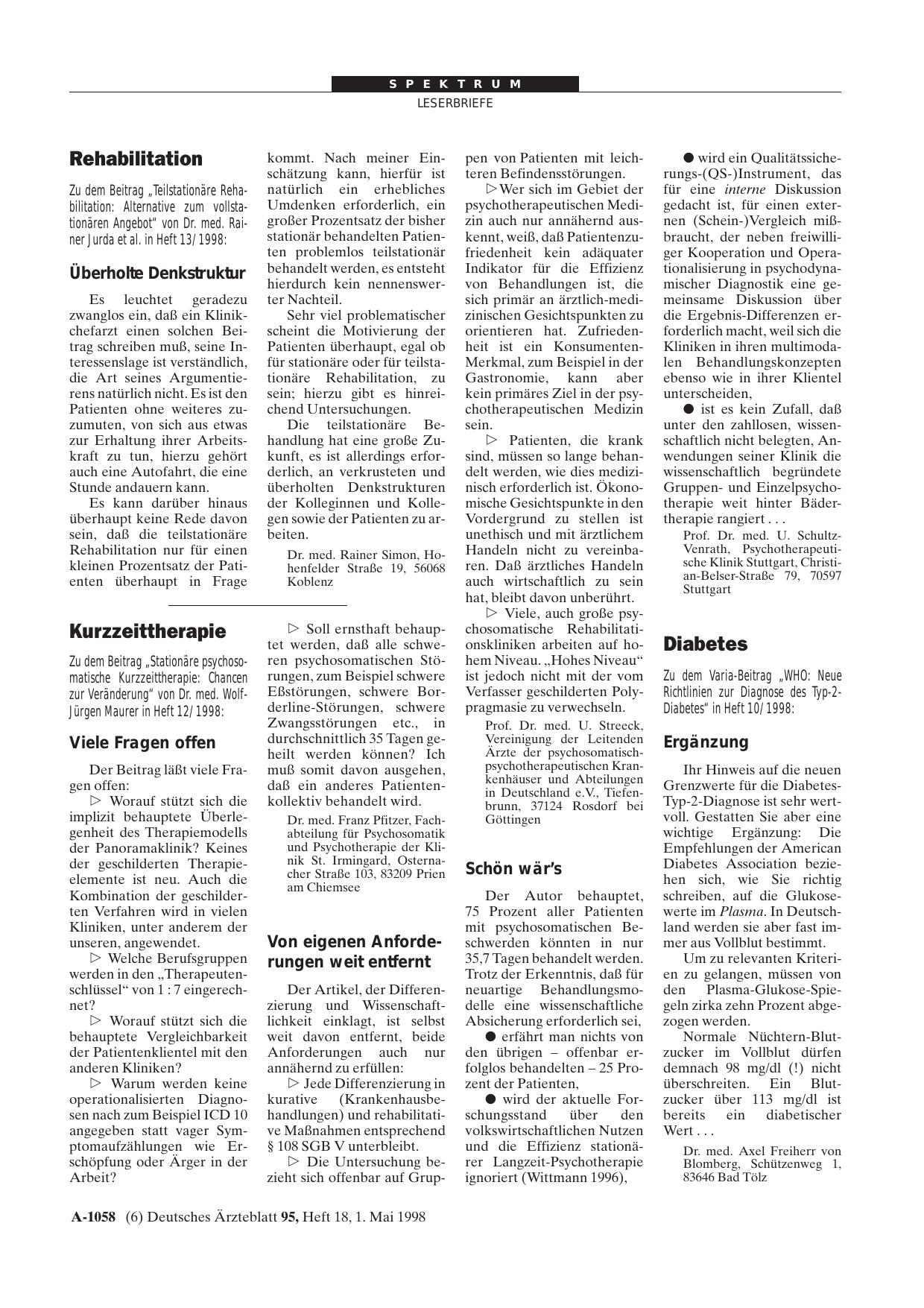 Vorschauseite 1: Kurzzeittherapie: Schön wär? s