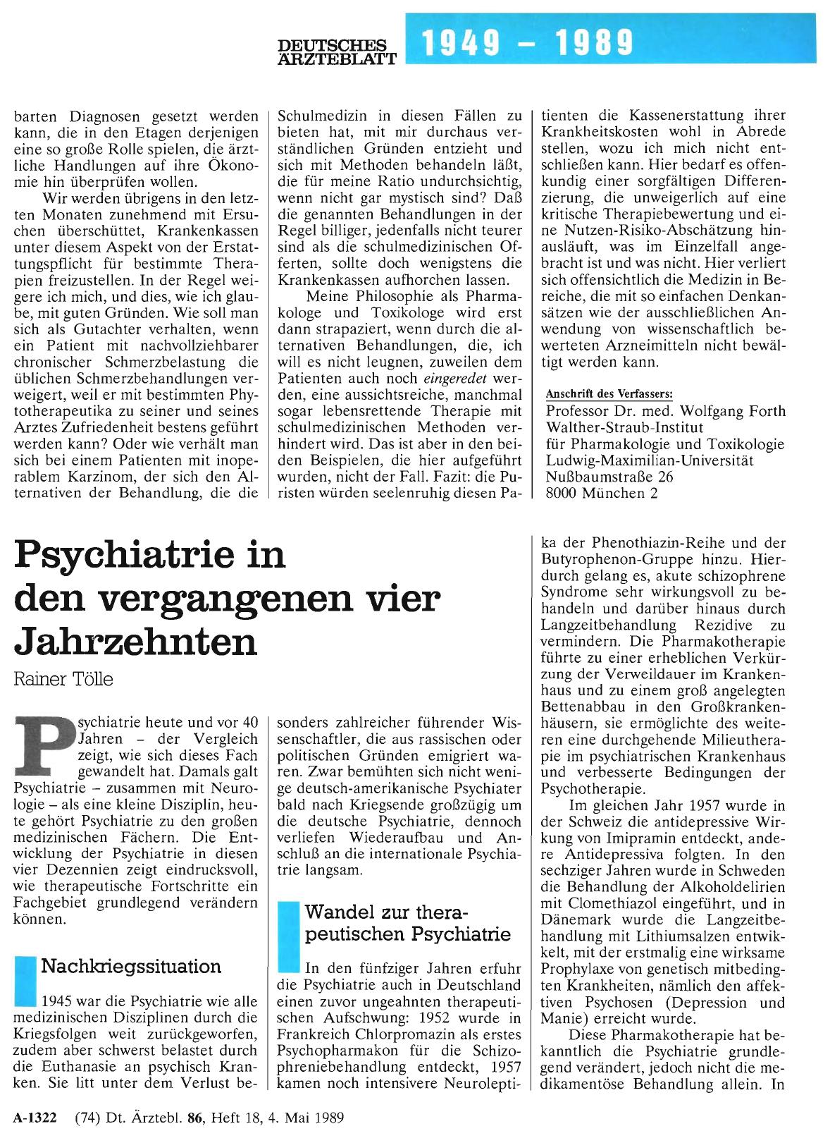 Vorschauseite 1: Psychiatrie in den vergangenen vier Jahrzehnten