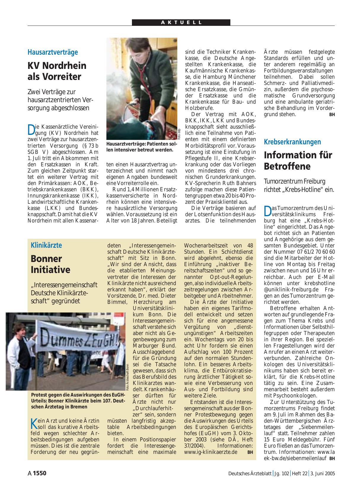 Vorschauseite 1: Hausarztverträge: KV Nordrhein als Vorreiter