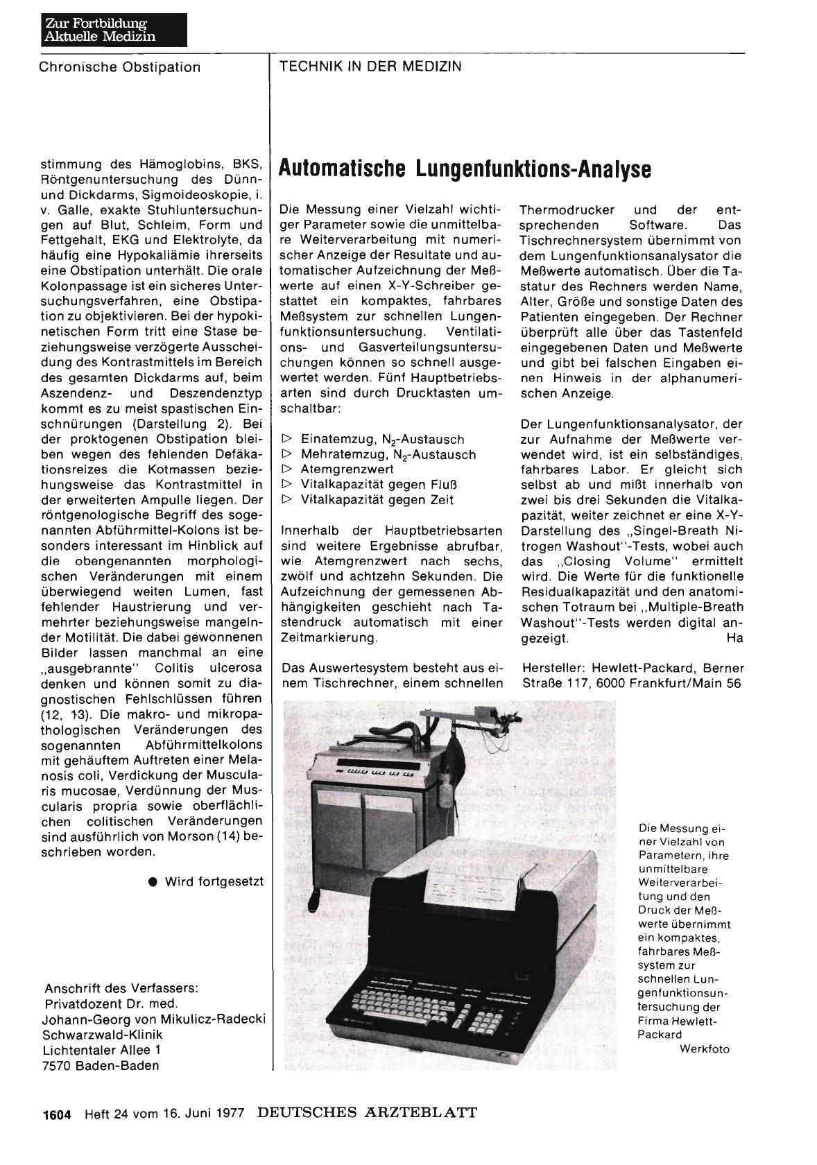 Vorschauseite 1: Automatische Lungenfunktions-Analyse