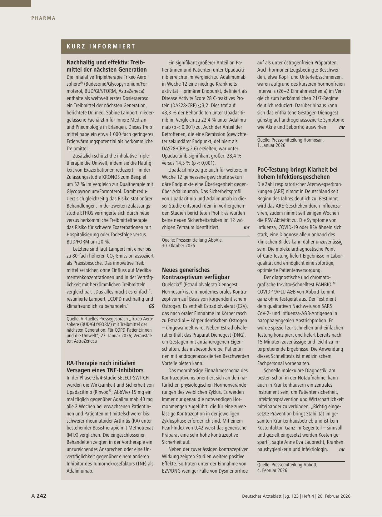 Vorschauseite 1: Kurz informiert