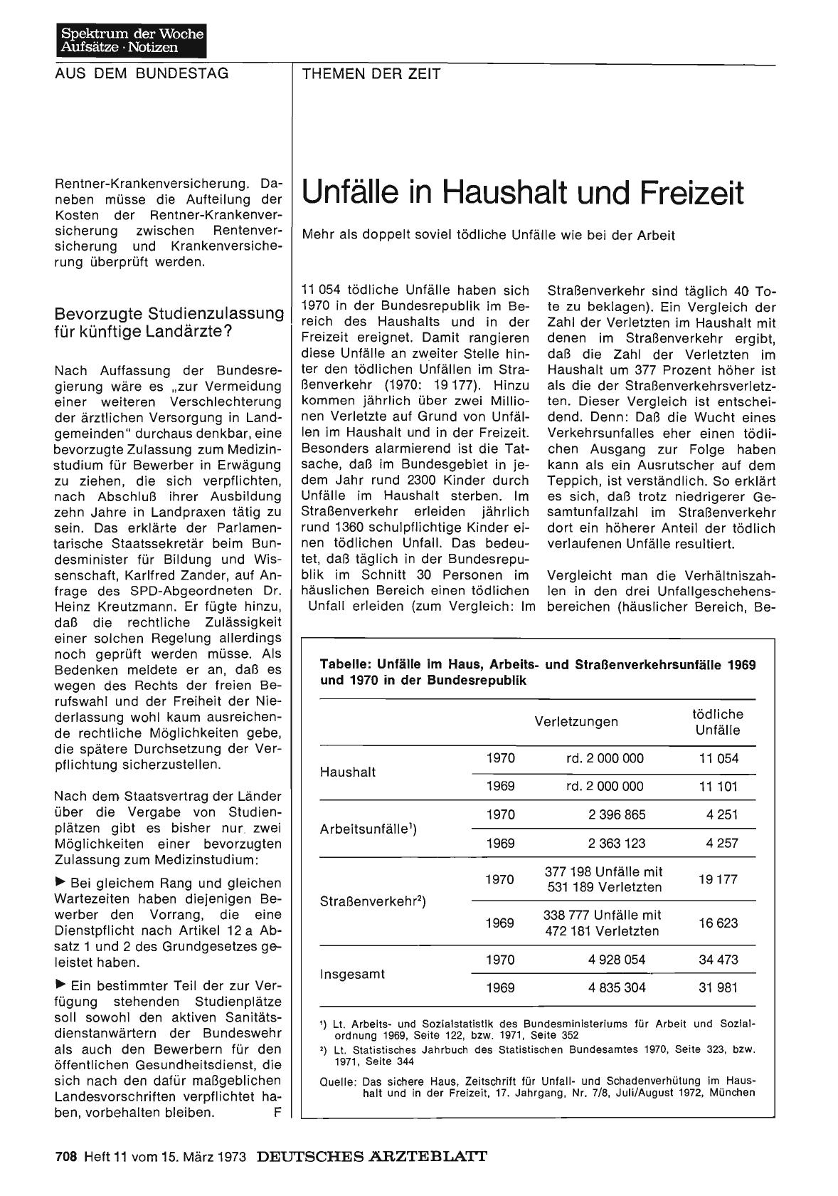 Vorschauseite 1: Unfälle in Haushalt und Freizeit: Mehr als doppelt soviel tödliche Unfälle wie bei der Arbeit