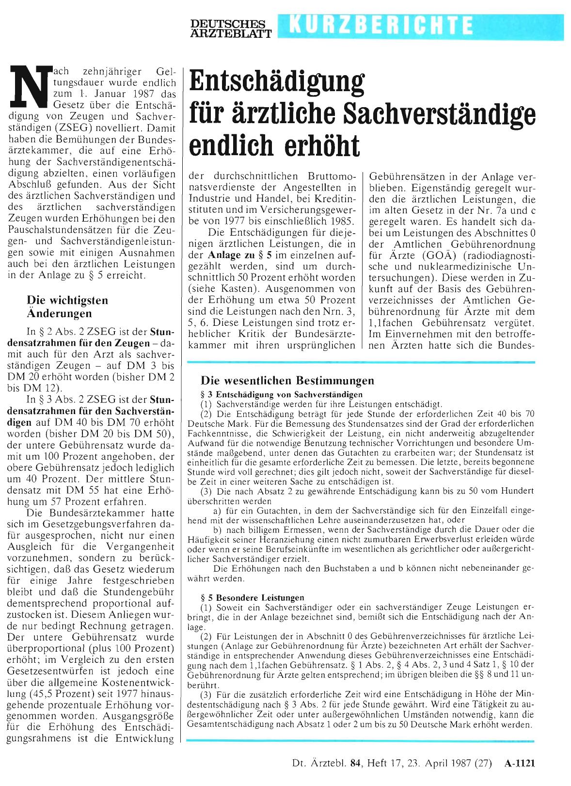Vorschauseite 1: Entschädigung für ärztliche Sachverständige endlich erhöht