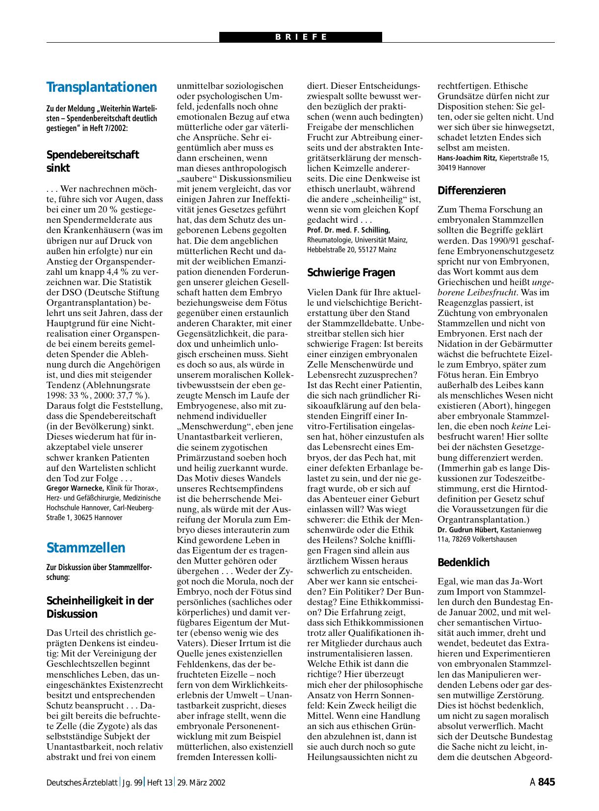 Vorschauseite 1: Stammzellen: Schwierige Fragen