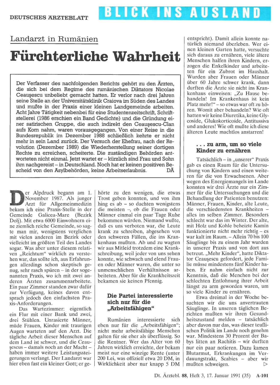 Vorschauseite 1: Landarzt in Rumänien Fürchterliche Wahrheit