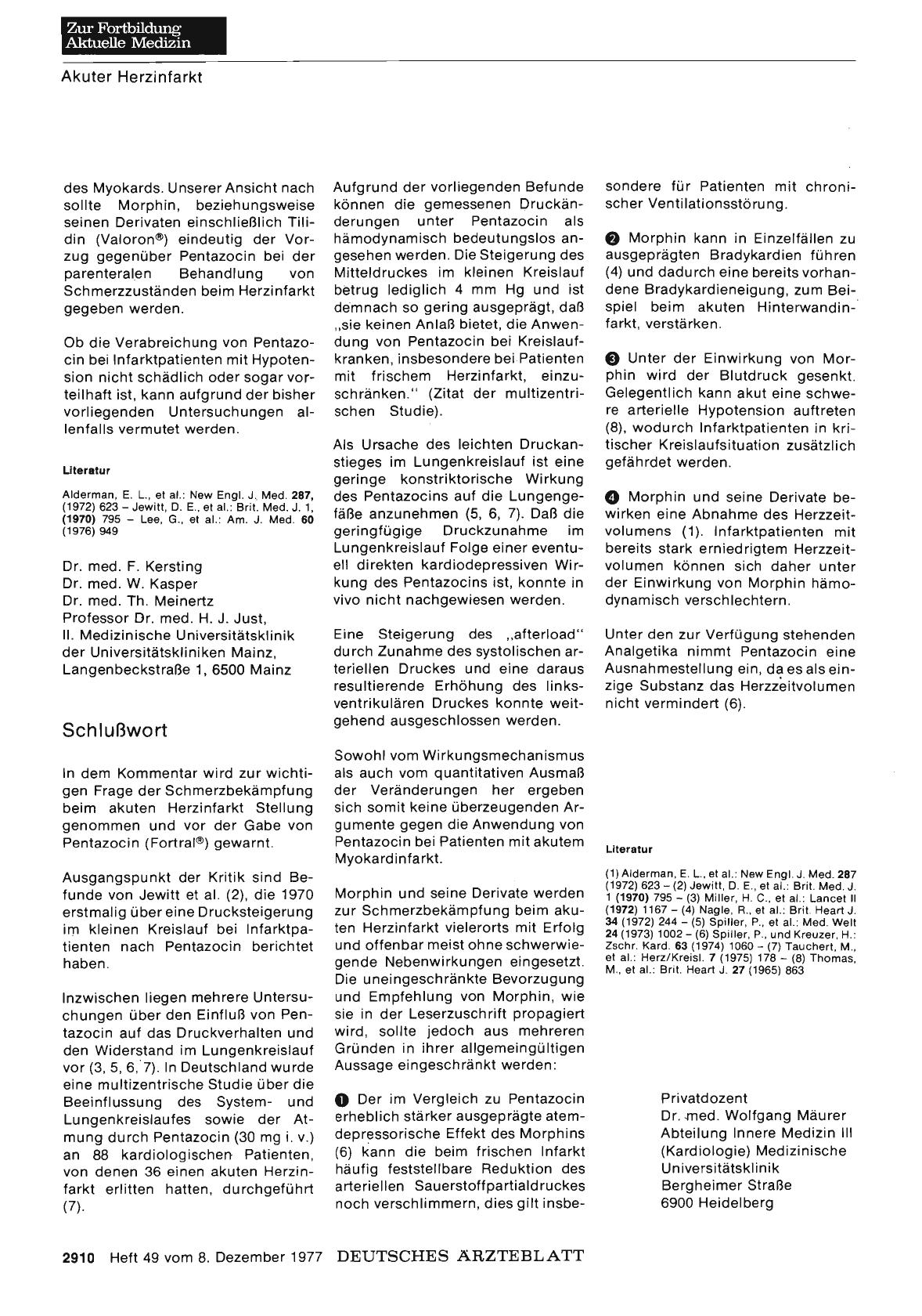 Vorschauseite 1: Akuter Herzinfarkt: Schlußwort