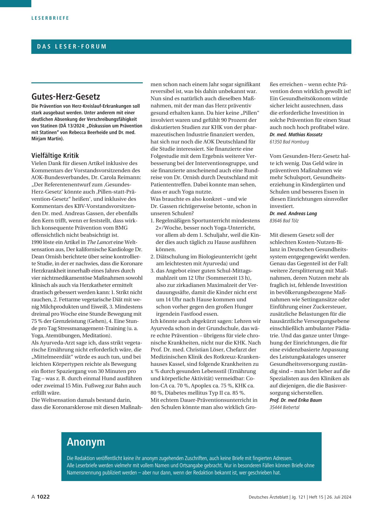 Vorschauseite 1: Gutes-Herz-Gesetz: Vielfältige Kritik The corrected text is: "Gutes-Herz-Gesetz: Vielfältige Kritik"