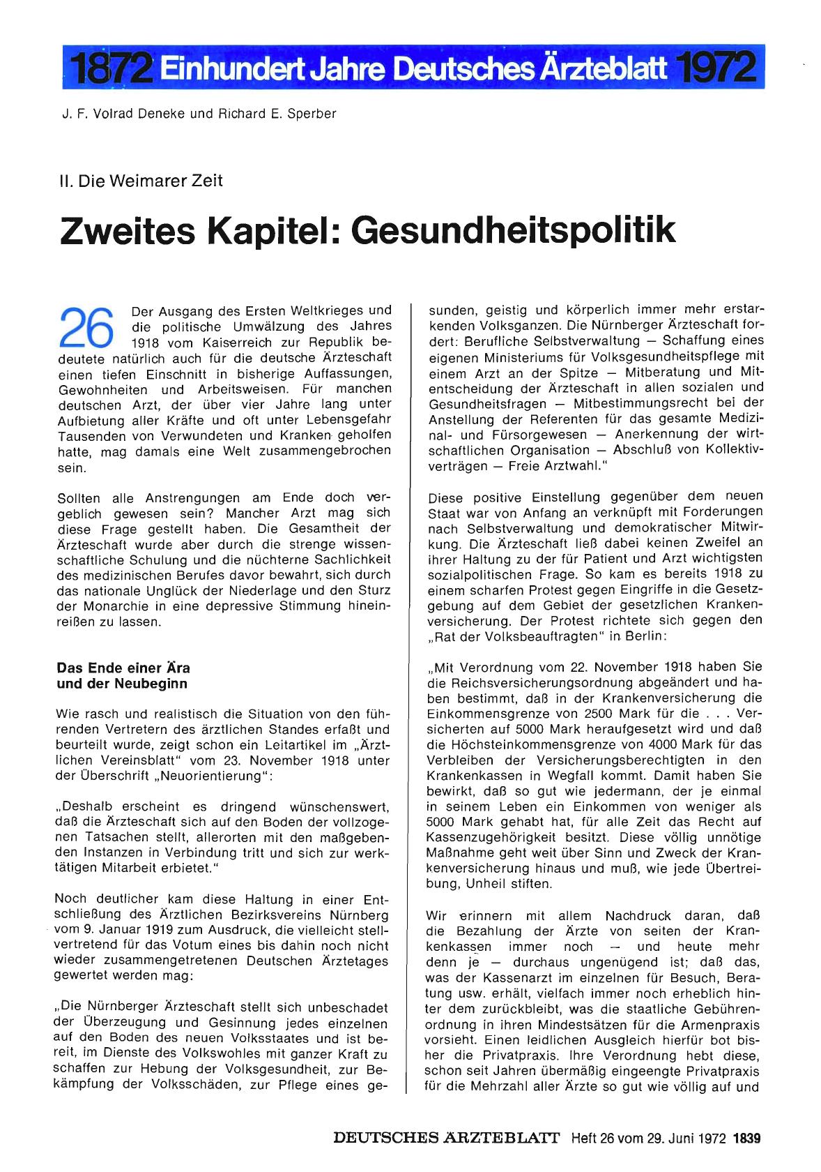Vorschauseite 1: II. Die Weimarer Zeit: Zweites Kapitel: Gesundheitspolitik