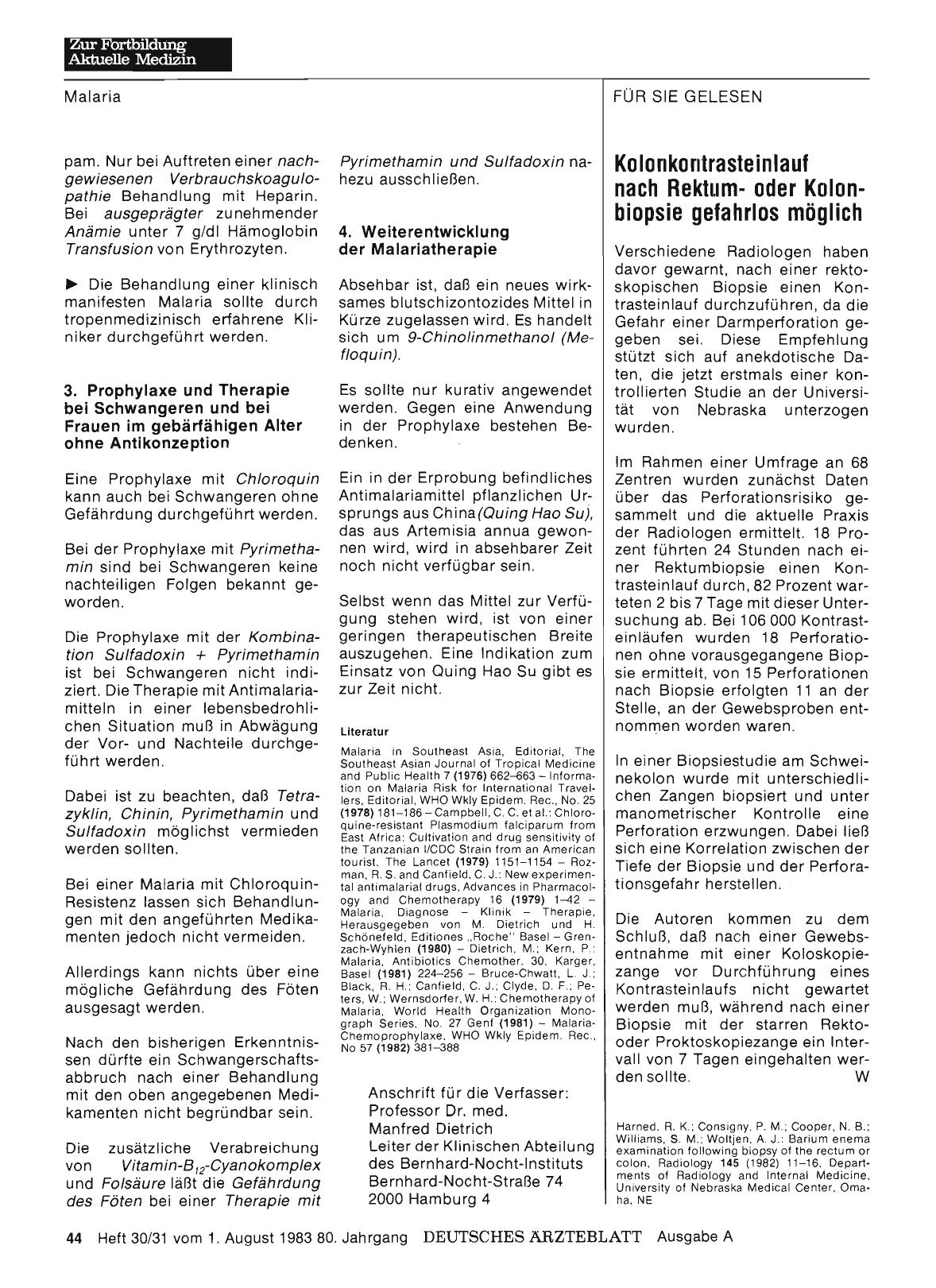 Vorschauseite 1: Kolonkontrasteinlauf nach Rektumoder Kolonbiopsie gefahrlos möglich