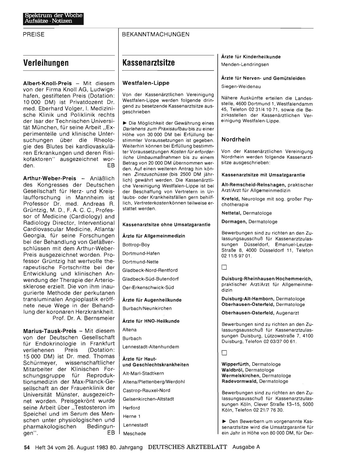 Vorschauseite 1: Verleihungen