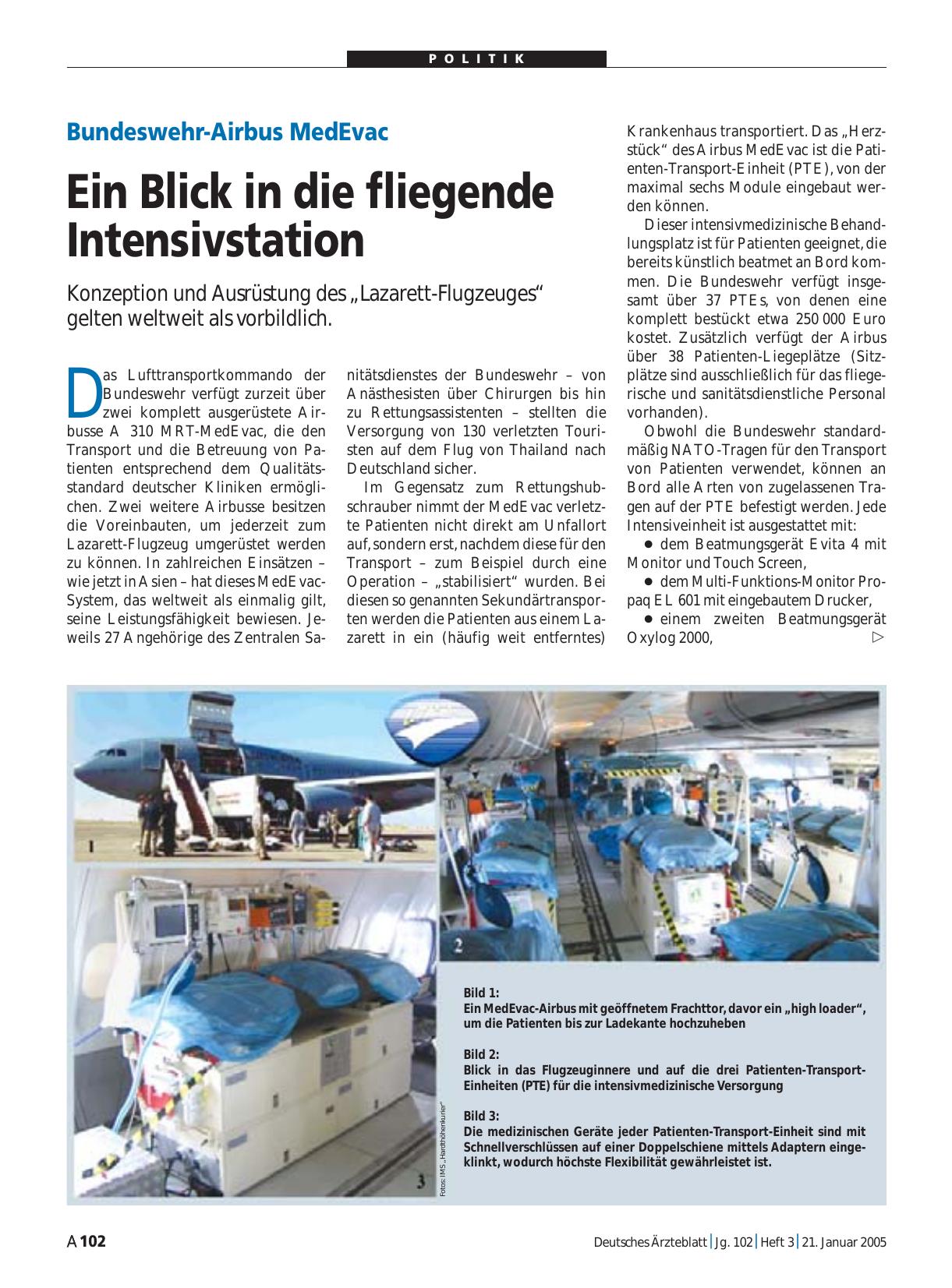 Vorschauseite 1: Bundeswehr-Airbus MedEvac: Ein Blick in die fliegende Intensivstation