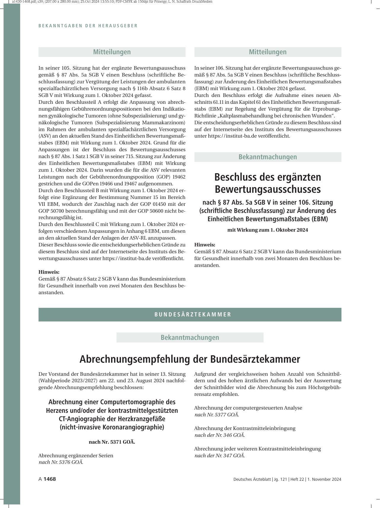 Vorschauseite 1: Mitteilungen