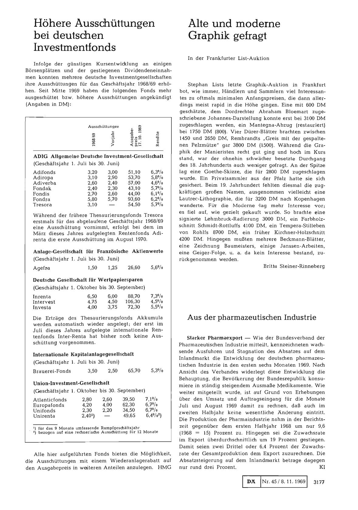 Vorschauseite 1: Höhere Ausschüttungen bei deutschen Investmentfonds