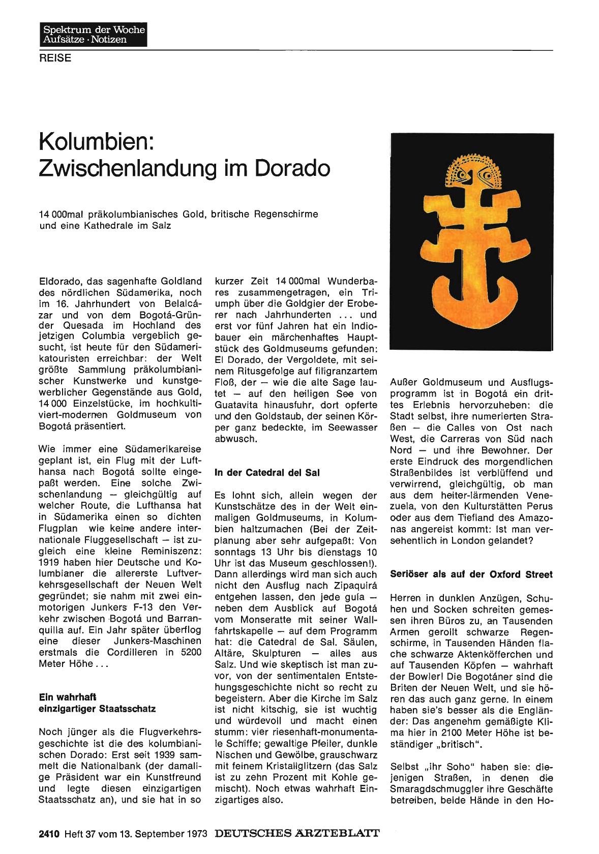Vorschauseite 1: Kolumbien: Zwischenlandung im Dorado
