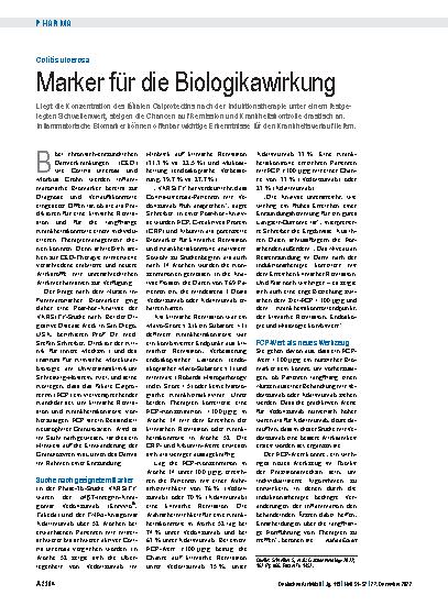 Vorschauseite 1: Colitis ulcerosa: Marker für die Biologikawirkung