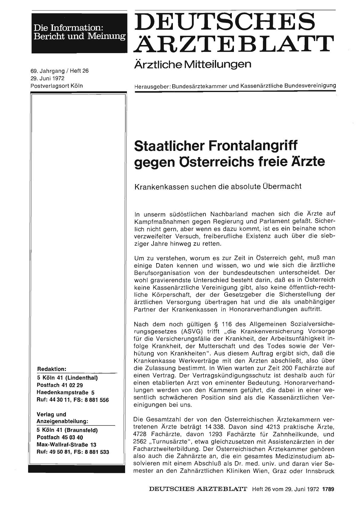 Vorschauseite 1: Staatlicher Frontalangriff gegen Österreichs freie Ärzte: Krankenkassen suchen die absolute Übermacht