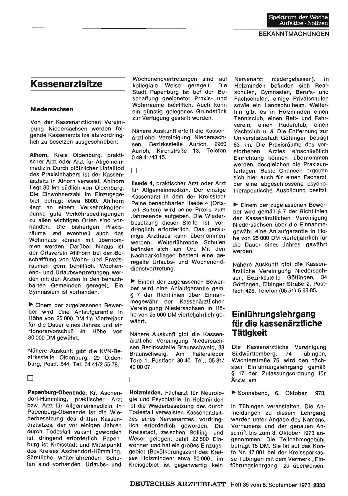 Vorschauseite 1: Kassenarztsitze