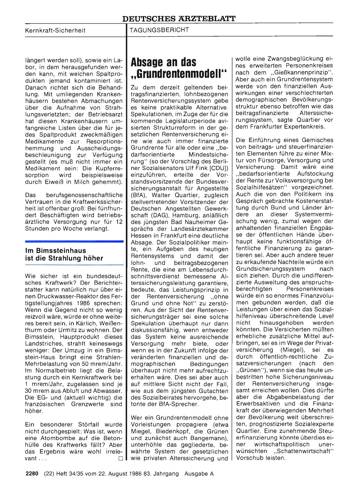 Vorschauseite 1: Absage an das „Grundrentenmodell“