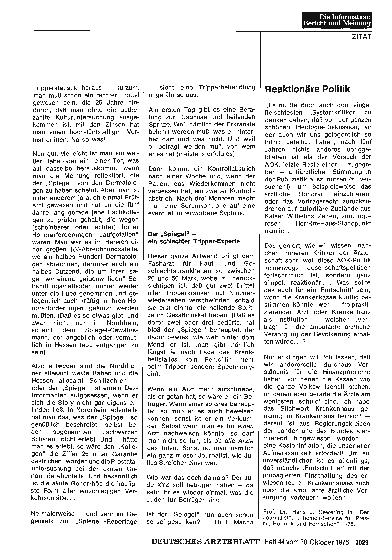 Vorschauseite 1: Reaktionäre Politik